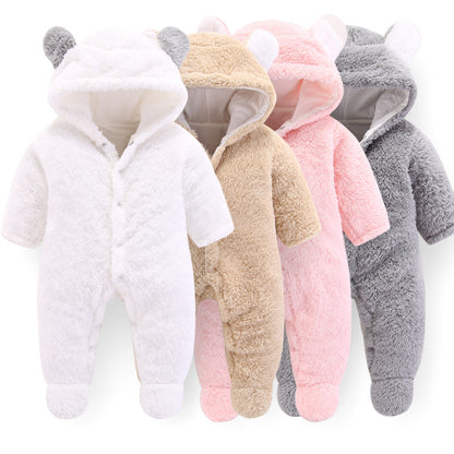 KnuddelKöpfchen – Flauschiger Baby-Overall mit niedlichen Bärchen-Ohren🐻💖